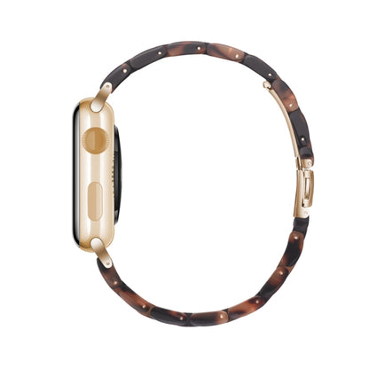 Simple Fashion Resin Watch Band for Apple Watch Series 5 & 4 44mm & Series 3 & 2 & 1 42mm(Tortoiseshell) by buy2fix