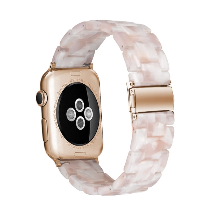 Simple Fashion Resin Watch Band for Apple Watch Series 5 & 4 44mm & Series 3 & 2 & 1 42mm(Pink Flower) by buy2fix