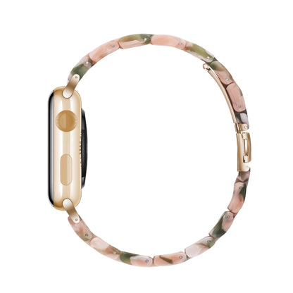 Simple Fashion Resin Watch Band for Apple Watch Series 5 & 4 44mm & Series 3 & 2 & 1 42mm(Pink Green) by buy2fix