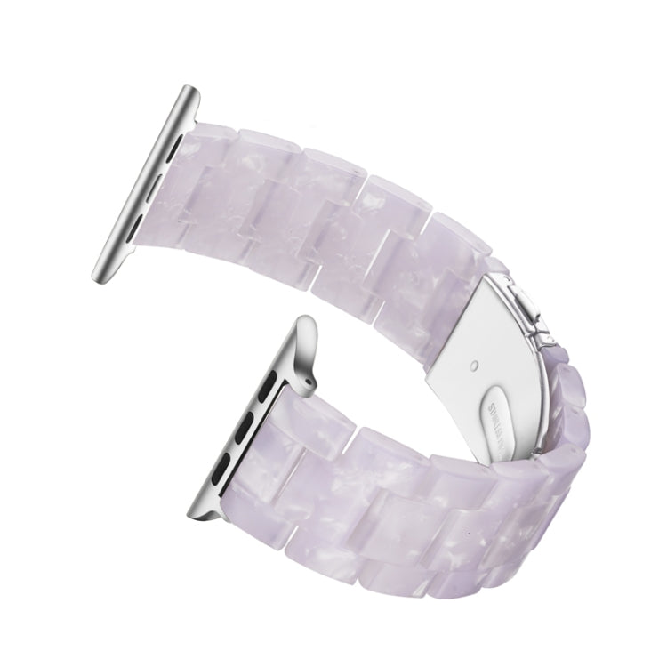 Simple Fashion Resin Watch Band for Apple Watch Series 5 & 4 44mm & Series 3 & 2 & 1 42mm(White) by buy2fix