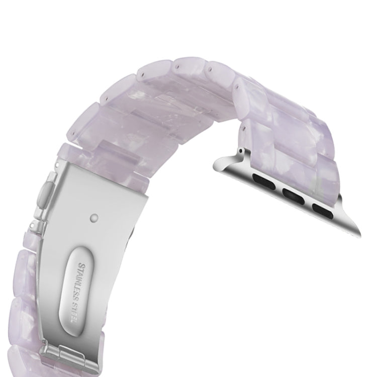 Simple Fashion Resin Watch Band for Apple Watch Series 5 & 4 44mm & Series 3 & 2 & 1 42mm(White) by buy2fix