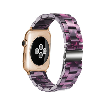 Simple Fashion Resin Watch Band for Apple Watch Series 5 & 4 44mm & Series 3 & 2 & 1 42mm(Purple) by buy2fix