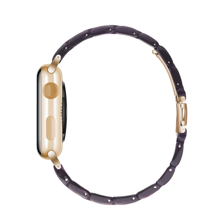 Simple Fashion Resin Watch Band for Apple Watch Series 5 & 4 44mm & Series 3 & 2 & 1 42mm(Purple) by buy2fix