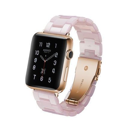 Simple Fashion Resin Watch Band for Apple Watch Series 5 & 4 40mm & Series 3 & 2 & 1 38mm(Pink) by buy2fix