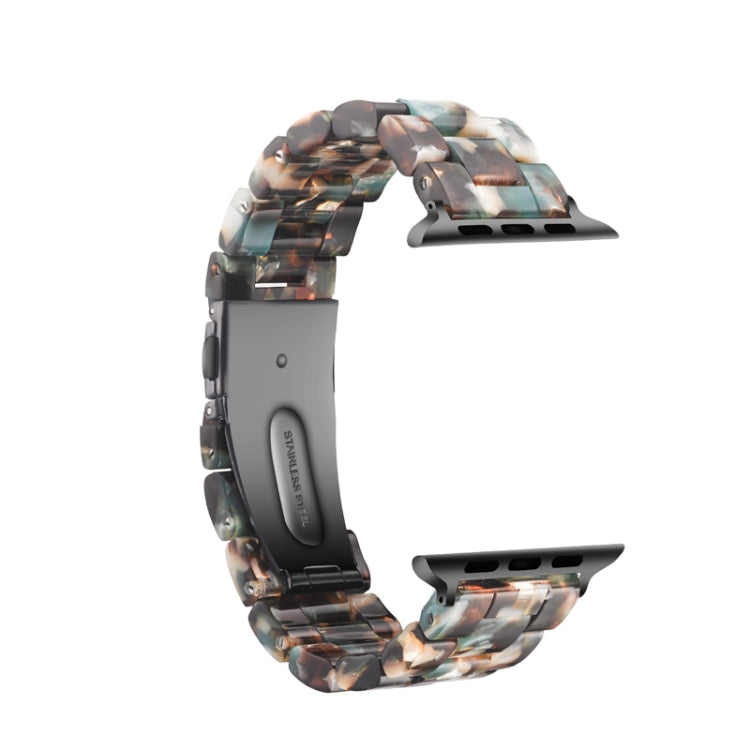 Simple Fashion Resin Watch Band for Apple Watch Series 5 & 4 40mm & Series 3 & 2 & 1 38mm(Blue Flower) by buy2fix