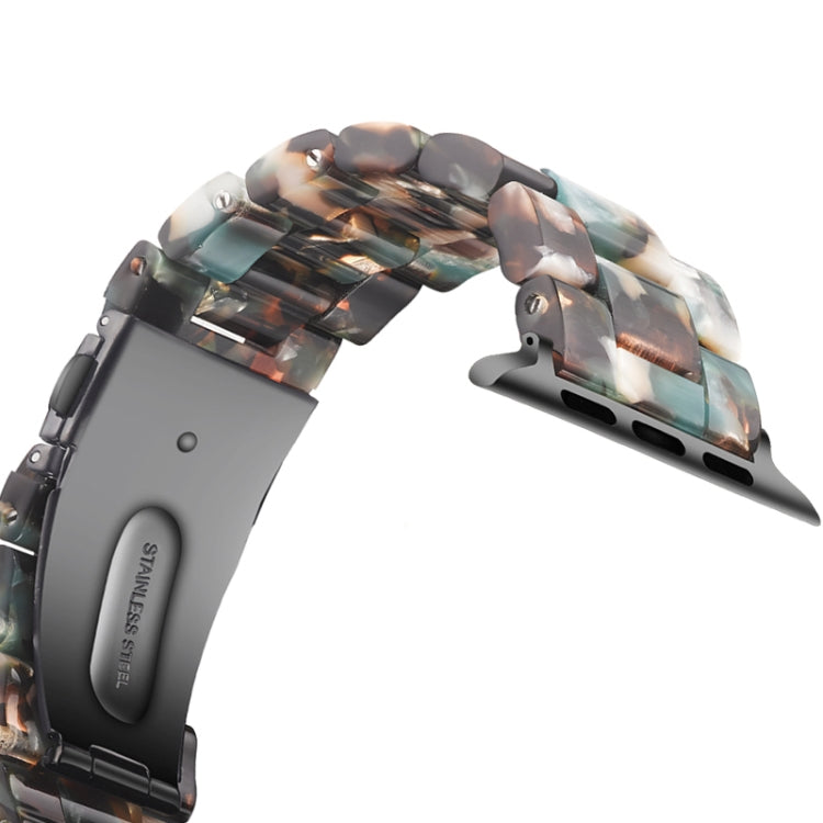 Simple Fashion Resin Watch Band for Apple Watch Series 5 & 4 40mm & Series 3 & 2 & 1 38mm(Blue Flower) by buy2fix