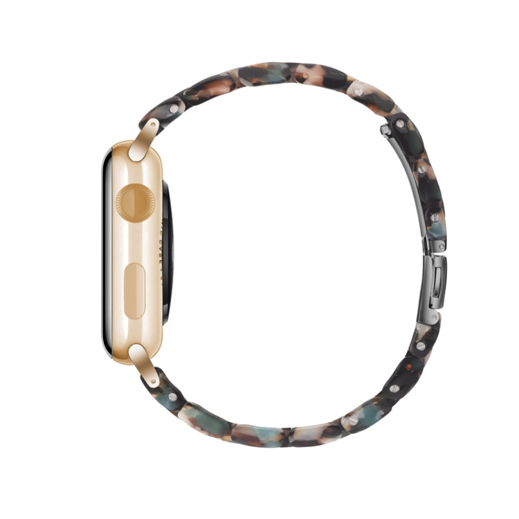 Simple Fashion Resin Watch Band for Apple Watch Series 5 & 4 40mm & Series 3 & 2 & 1 38mm(Blue Flower) by buy2fix