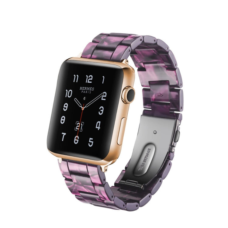 Simple Fashion Resin Watch Band for Apple Watch Series 5 & 4 40mm & Series 3 & 2 & 1 38mm(Purple) by buy2fix