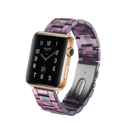 Simple Fashion Resin Watch Band for Apple Watch Series 5 & 4 40mm & Series 3 & 2 & 1 38mm(Purple) by buy2fix