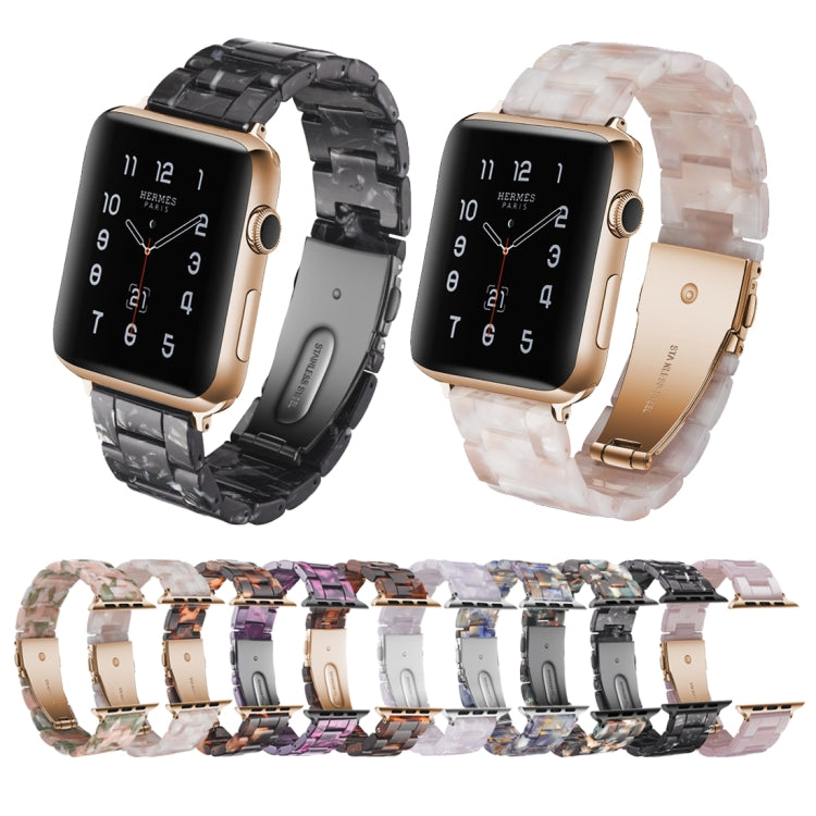 Simple Fashion Resin Watch Band for Apple Watch Series 5 & 4 40mm & Series 3 & 2 & 1 38mm(Pink Flower) by buy2fix