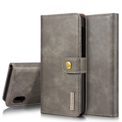 DG.MING Crazy Horse Texture Flip Detachable Magnetic Leather Case with Holder & Card Slots & Wallet for Galaxy A10(Gray) - Galaxy Phone Cases by DG.MING | Online Shopping UK | buy2fix