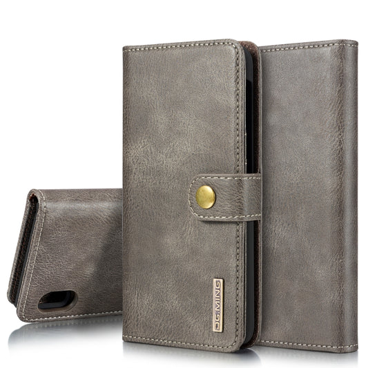DG.MING Crazy Horse Texture Flip Detachable Magnetic Leather Case with Holder & Card Slots & Wallet for Galaxy A10(Gray) - Galaxy Phone Cases by DG.MING | Online Shopping UK | buy2fix