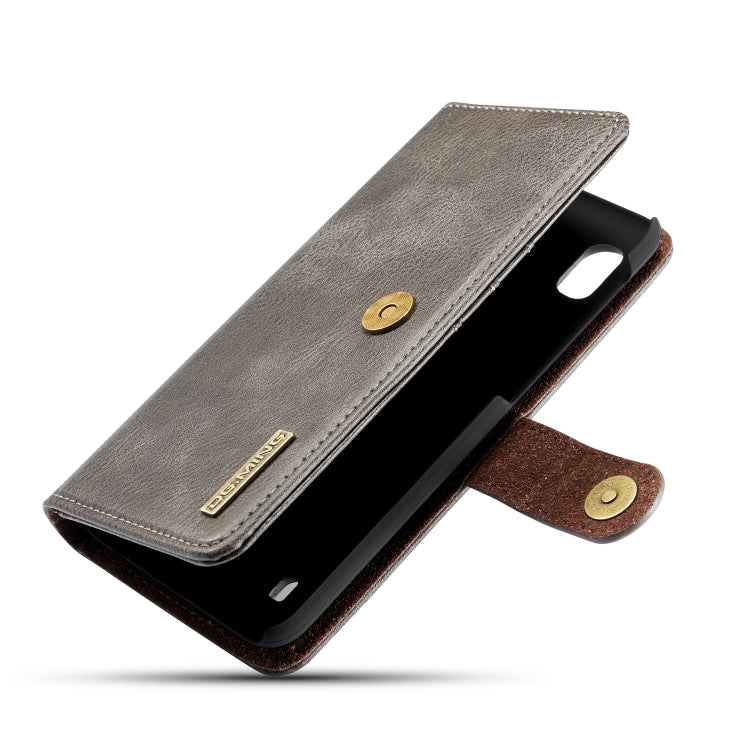 DG.MING Crazy Horse Texture Flip Detachable Magnetic Leather Case with Holder & Card Slots & Wallet for Galaxy A10(Gray) - Galaxy Phone Cases by DG.MING | Online Shopping UK | buy2fix