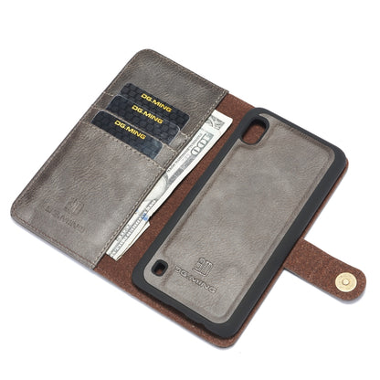 DG.MING Crazy Horse Texture Flip Detachable Magnetic Leather Case with Holder & Card Slots & Wallet for Galaxy A10(Gray) - Galaxy Phone Cases by DG.MING | Online Shopping UK | buy2fix