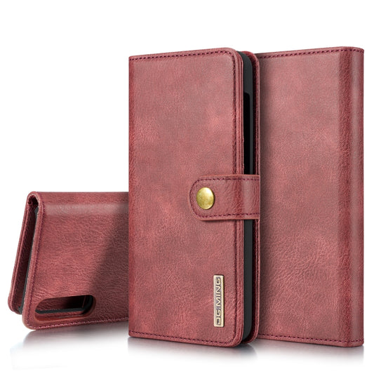For Galaxy A50 & A30s & A50s DG.MING Crazy Horse Texture Flip Detachable Magnetic Leather Case with Holder & Card Slots & Wallet(Red) - Galaxy Phone Cases by DG.MING | Online Shopping UK | buy2fix