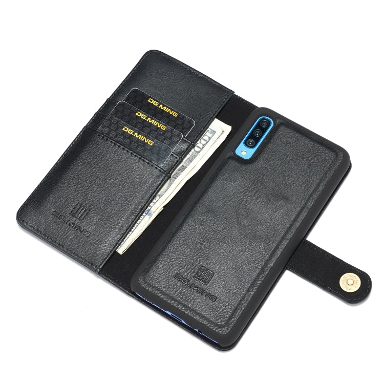 DG.MING Crazy Horse Texture Flip Detachable Magnetic Leather Case with Holder & Card Slots & Wallet for Galaxy A70(Black) - Galaxy Phone Cases by DG.MING | Online Shopping UK | buy2fix