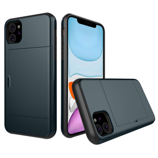 For iPhone 11 Shockproof Rugged Armor Protective Case with Card Slot (Navy Blue) - iPhone 11 Cases by buy2fix | Online Shopping UK | buy2fix