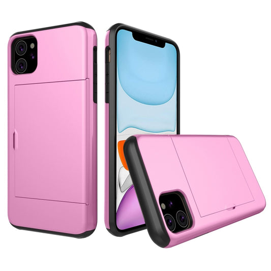For iPhone 11 Shockproof Rugged Armor Protective Case with Card Slot (Pink) - iPhone 11 Cases by buy2fix | Online Shopping UK | buy2fix