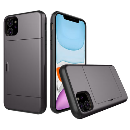 For iPhone 11 Shockproof Rugged Armor Protective Case with Card Slot (Grey) - iPhone 11 Cases by buy2fix | Online Shopping UK | buy2fix