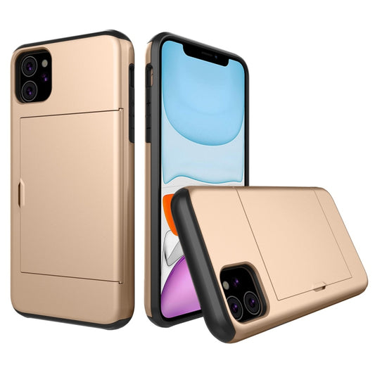 For iPhone 11 Shockproof Rugged Armor Protective Case with Card Slot (Gold) - iPhone 11 Cases by buy2fix | Online Shopping UK | buy2fix