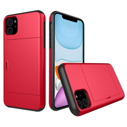 For iPhone 11 Shockproof Rugged Armor Protective Case with Card Slot (Red) - iPhone 11 Cases by buy2fix | Online Shopping UK | buy2fix