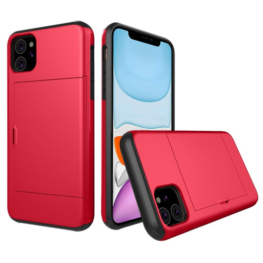 For iPhone 11 Shockproof Rugged Armor Protective Case with Card Slot (Red) - iPhone 11 Cases by buy2fix | Online Shopping UK | buy2fix