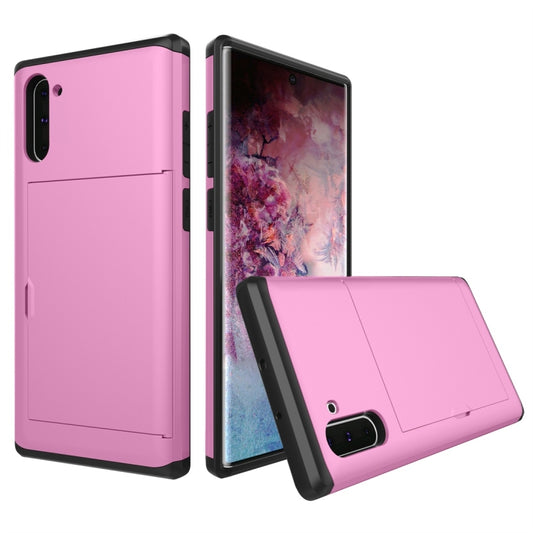 Shockproof Rugged Armor Protective Case with Card Slot for Galaxy Note 10(Pink) by buy2fix