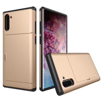 Shockproof Rugged Armor Protective Case with Card Slot for Galaxy Note 10(Gold) by buy2fix