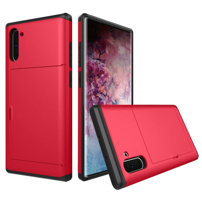 Shockproof Rugged Armor Protective Case with Card Slot for Galaxy Note 10(Red) by buy2fix
