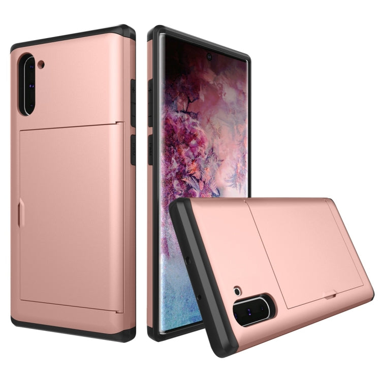 Shockproof Rugged Armor Protective Case with Card Slot for Galaxy Note 10(Rose Gold) by buy2fix