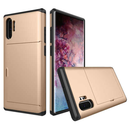 Shockproof Rugged Armor Protective Case with Card Slot for Galaxy Note 10 Pro / Note 10+(Gold) by buy2fix