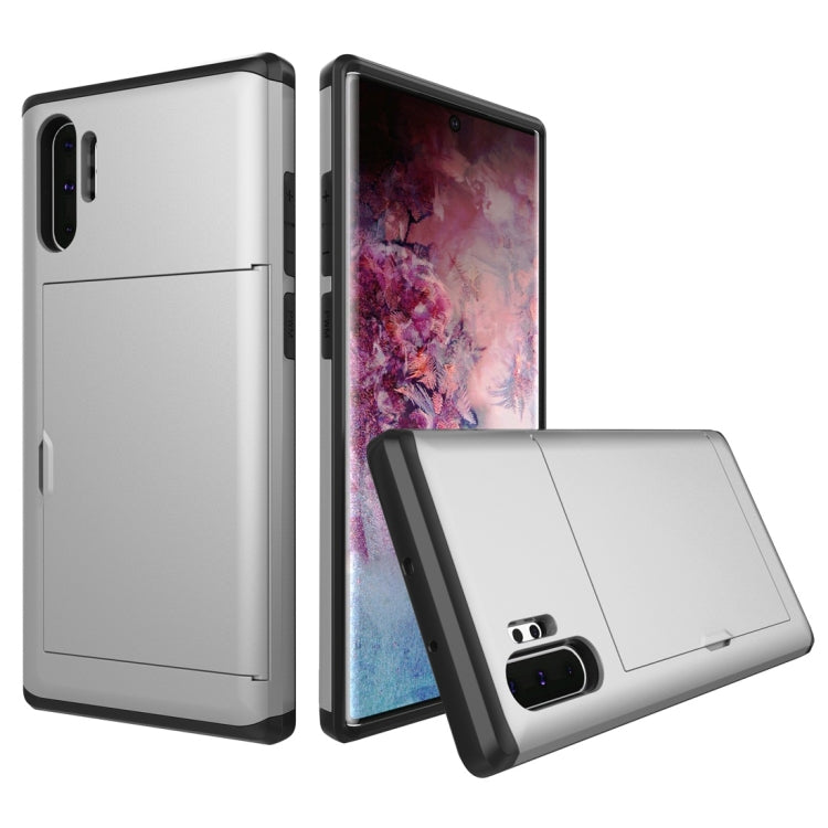 Shockproof Rugged Armor Protective Case with Card Slot for Galaxy Note 10 Pro / Note 10+(Silver) by buy2fix