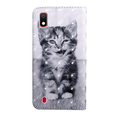 3D Painting Pattern Coloured Drawing Horizontal Flip TPU + PU Leather Case with Holder & Card Slots & Wallet, For:For Galaxy A10(Smile Cat) - Galaxy Phone Cases by buy2fix | Online Shopping UK | buy2fix