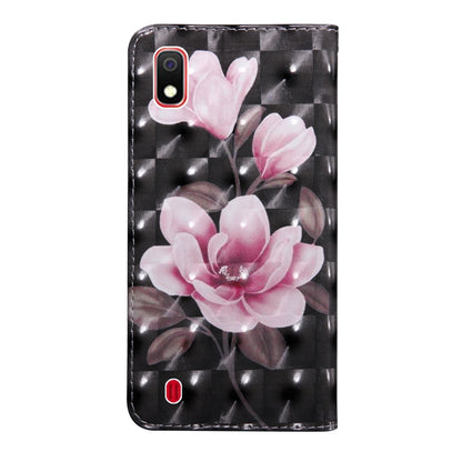 3D Painting Pattern Coloured Drawing Horizontal Flip TPU + PU Leather Case with Holder & Card Slots & Wallet, For:For Galaxy A10(Pink Flower) - Galaxy Phone Cases by buy2fix | Online Shopping UK | buy2fix