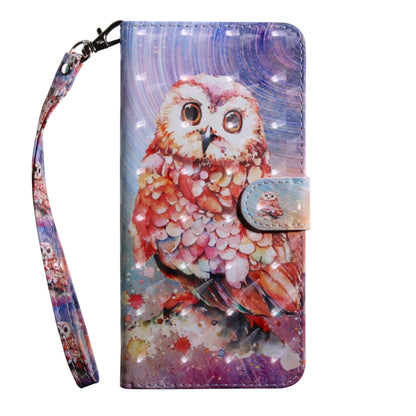 3D Painting Pattern Coloured Drawing Horizontal Flip TPU + PU Leather Case with Holder & Card Slots & Wallet, For:For Galaxy A10(Color Owl) - Galaxy Phone Cases by buy2fix | Online Shopping UK | buy2fix