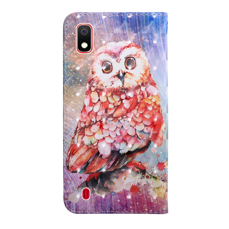 3D Painting Pattern Coloured Drawing Horizontal Flip TPU + PU Leather Case with Holder & Card Slots & Wallet, For:For Galaxy A10(Color Owl) - Galaxy Phone Cases by buy2fix | Online Shopping UK | buy2fix