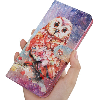 3D Painting Pattern Coloured Drawing Horizontal Flip TPU + PU Leather Case with Holder & Card Slots & Wallet, For:For Galaxy A10(Color Owl) - Galaxy Phone Cases by buy2fix | Online Shopping UK | buy2fix