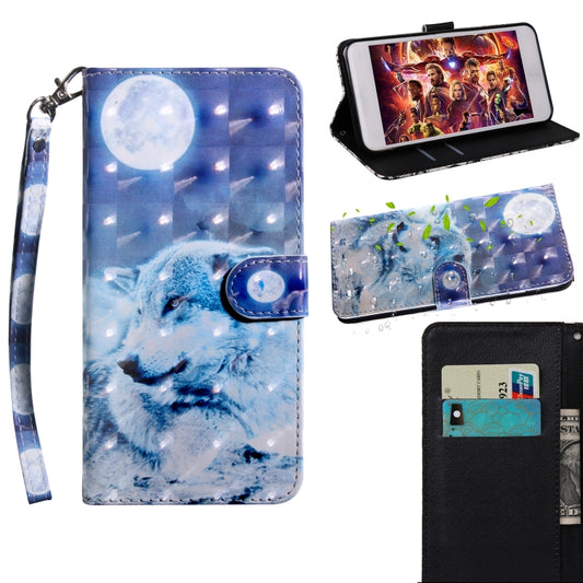 3D Painting Pattern Coloured Drawing Horizontal Flip TPU + PU Leather Case with Holder & Card Slots & Wallet, For:For Galaxy A10(Moon Wolf) - Galaxy Phone Cases by buy2fix | Online Shopping UK | buy2fix