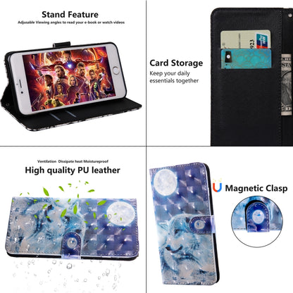 3D Painting Pattern Coloured Drawing Horizontal Flip TPU + PU Leather Case with Holder & Card Slots & Wallet, For:For Galaxy A10(Moon Wolf) - Galaxy Phone Cases by buy2fix | Online Shopping UK | buy2fix