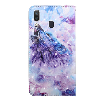 3D Painting Pattern Coloured Drawing Horizontal Flip TPU + PU Leather Case with Holder & Card Slots & Wallet, For:For Galaxy A40(Roaring Wolf) - Galaxy Phone Cases by buy2fix | Online Shopping UK | buy2fix