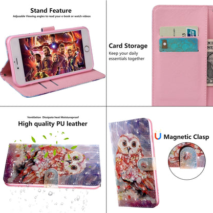 3D Painting Pattern Coloured Drawing Horizontal Flip TPU + PU Leather Case with Holder & Card Slots & Wallet, For:For Galaxy A70(Color Owl) - Galaxy Phone Cases by buy2fix | Online Shopping UK | buy2fix