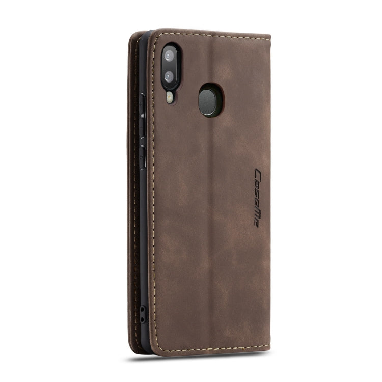 CaseMe-013 Multi-functional Retro Frosted Horizontal Flip Leather Case with Card Slot & Holder & Wallet For Galaxy A20e(Coffee) - Galaxy Phone Cases by CaseMe | Online Shopping UK | buy2fix