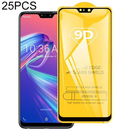 25 PCS 9D Full Glue Full Screen Tempered Glass Film For Asus Zenfone Max Pro (M2) ZB631KL - ASUS Tempered Glass by buy2fix | Online Shopping UK | buy2fix