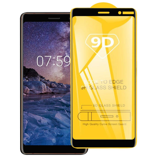 9D Full Glue Full Screen Tempered Glass Film For Nokia 7.1 - Nokia Tempered Glass by buy2fix | Online Shopping UK | buy2fix