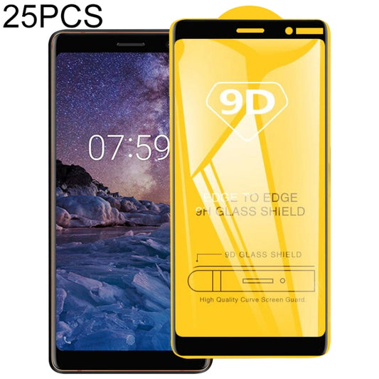 25 PCS 9D Full Glue Full Screen Tempered Glass Film For Nokia 3.1 Plus - Nokia Tempered Glass by buy2fix | Online Shopping UK | buy2fix