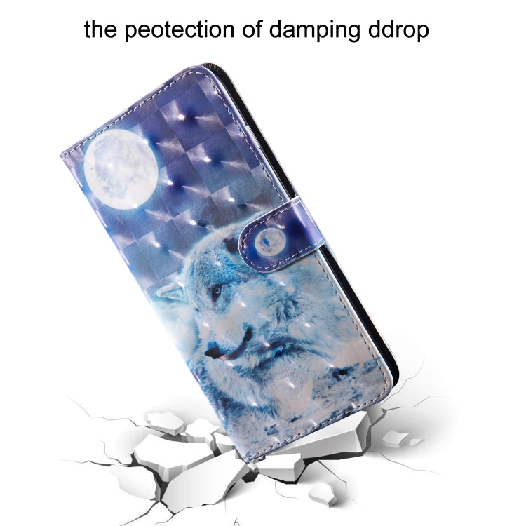 3D Painting Pattern Coloured Drawing Horizontal Flip TPU + PU Leather Case with Holder & Card Slots & Wallet for Huawei Y6 2018 (Moon Wolf) - Huawei Cases by buy2fix | Online Shopping UK | buy2fix