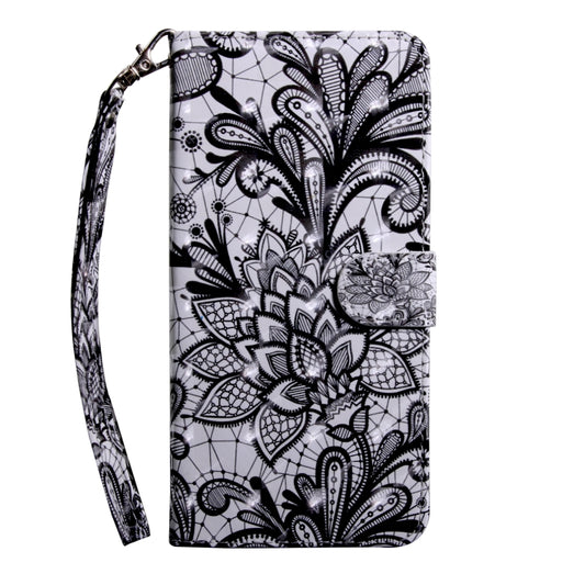 3D Painting Pattern Coloured Drawing Horizontal Flip TPU + PU Leather Case with Holder & Card Slots & Wallet for Huawei Enjoy 7s / P smart(Black Lace) - Huawei Cases by buy2fix | Online Shopping UK | buy2fix