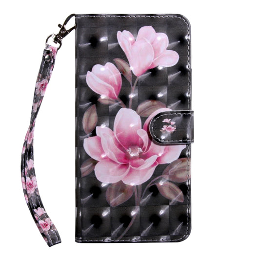 3D Painting Pattern Coloured Drawing Horizontal Flip TPU + PU Leather Case with Holder & Card Slots & Wallet for Huawei Enjoy 7s / P smart(Pink Flower) - Huawei Cases by buy2fix | Online Shopping UK | buy2fix