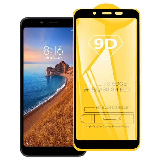 9D Full Glue Full Screen Tempered Glass Film For Xiaomi Redmi 7A