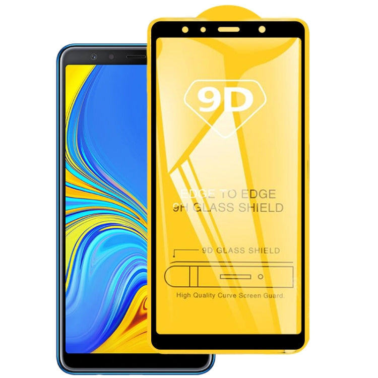 9D Full Glue Full Screen Tempered Glass Film For Galaxy A7 (2018) - Galaxy Tempered Glass by buy2fix | Online Shopping UK | buy2fix